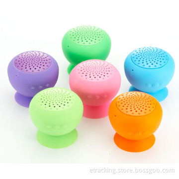 Waterproof Mushroom Silicon Suction Cup, Mini Wireless Bluetooth Speaker